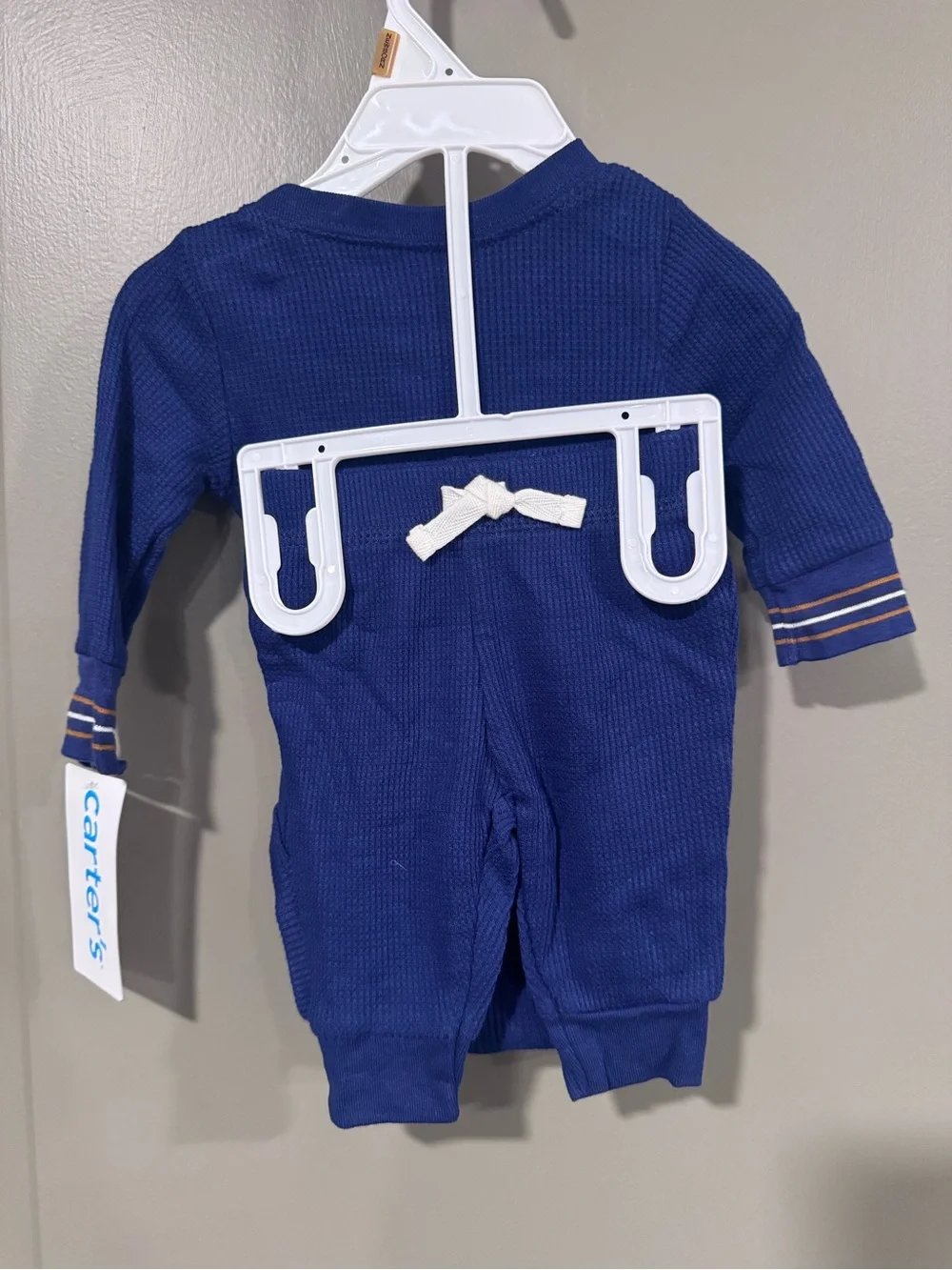 Carter's Navy Blue Long-Sleeve Thermal Henley One-Piece